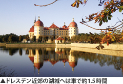 ドレスデン近郊の湖城へは車で約1.5 時間
