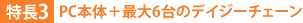 特長3:PC本体+最大6台のデイジーチェーン