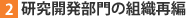 2)研究開発部門の組織再編