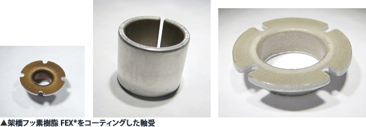 架橋フッ素樹脂 FEX®をコーティングした軸受